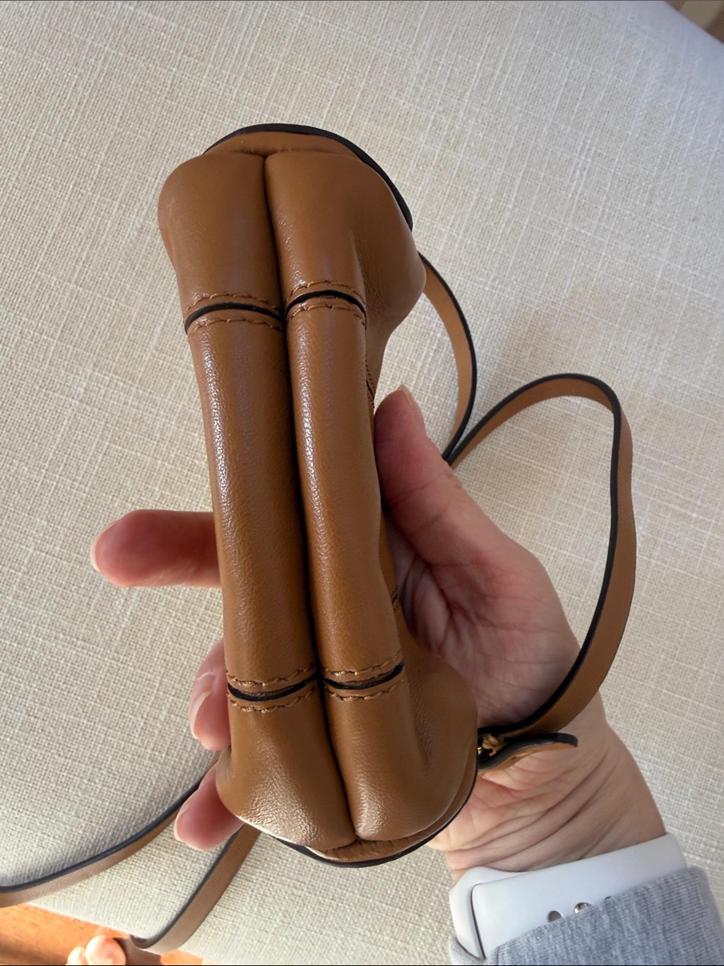 Manu Atelier Mini Cylinder Nubuck Crossbody Bag — image 3 of 6